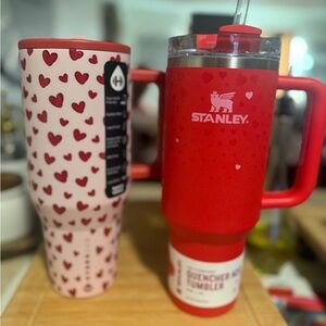 Hydrojug XOXO and Stanley Ruby Hearts 40oz tumblers